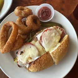 George's Place Bar & Grill - Italian Hoagie with Onion Rings
