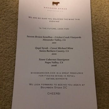 Bourbon Steak - Personalized wine list - Steakhouses Near Me - Washington, DC, District of Columbia Bourbon Steak - Personalized wine list - Steakhouses Near Me - Washington, DC, District of Columbia