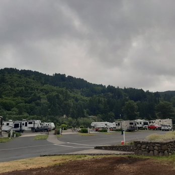 AtRivers Edge RV Resort - View from our cabin - Campgrounds Near Me - Brookings, Oregon