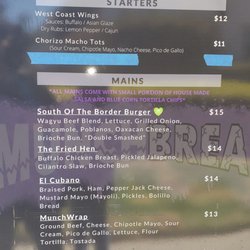 MunchBreak - Menú