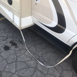 RV Pirate Rentals - First day trim flies off the thing in the windshield on the highway in rush hour traffic!!