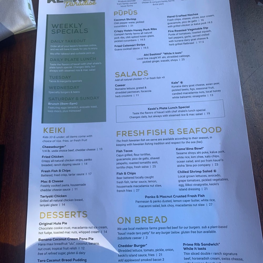 Keoki's Paradise - Seafood Near Me - Koloa, Hawaii Keoki's Paradise - Seafood Near Me - Koloa, Hawaii