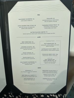 Menu photo 1 The Marine Room La Jolla, CA