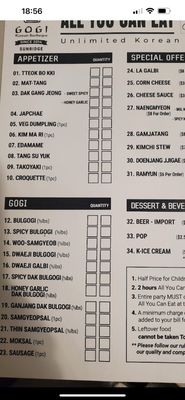 Menu photo 1 Gogi Korean BBQ Calgary, AB