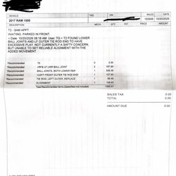 Norm the Tire Man - Norm The Tire Man estimate of work not needed