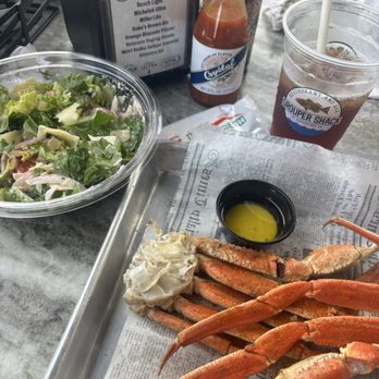 Grouper Shack - Ceasar Salad and a pound of crab - Seafood Near Me - St. Augustine, Florida