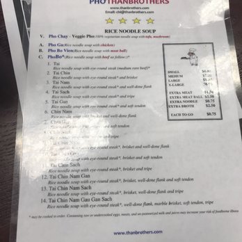 Pho Than Brothers - Menu 2017 Nov.2 - Vietnamese Near Me - Seattle, Washington