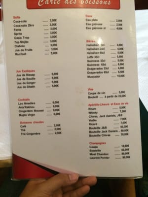Menu photo 1 La Pointe des Almadies Paris, 75 Menu photo 1 La Pointe des Almadies Paris, 75