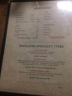 Menu photo 4 Nopalitos Littlefield, TX