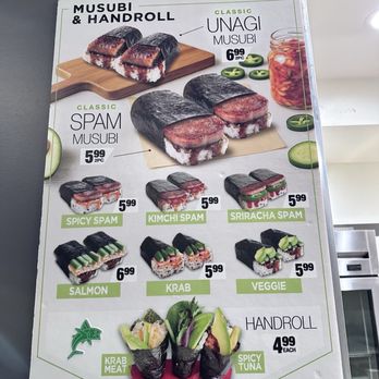 Ahipoki - Some of the musabi and hand roll options. - Poke Near Me - Elk Grove, California