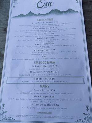 Menu photo 2 Osa Rooftop Pasadena, CA