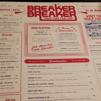 Breaker Breaker - Menu - Seafood Near Me - Atlanta, Georgia Breaker Breaker - Menu - Seafood Near Me - Atlanta, Georgia