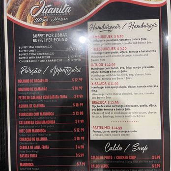 Juanita - Menu - Brazilian Near Me - Stoughton, Massachusetts