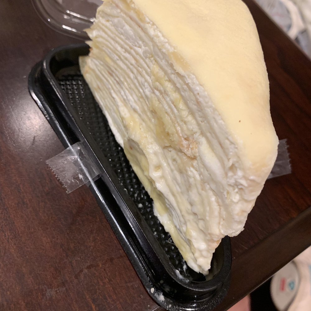 Durian crepe cake ($6 as of Aug 2019) - AMAZING Durian crepe cake ($6 as of Aug 2019) - AMAZING