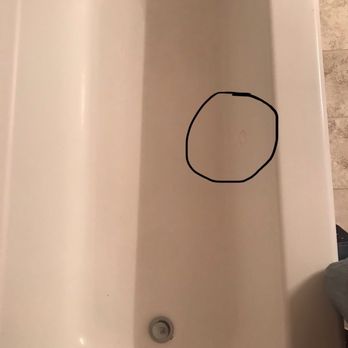 Meadowridge Apartments - Bath tub hole that will not hold water past the patch - Apartments Near Me - Pewaukee, Wisconsin Meadowridge Apartments - Bath tub hole that will not hold water past the patch - Apartments Near Me - Pewaukee, Wisconsin
