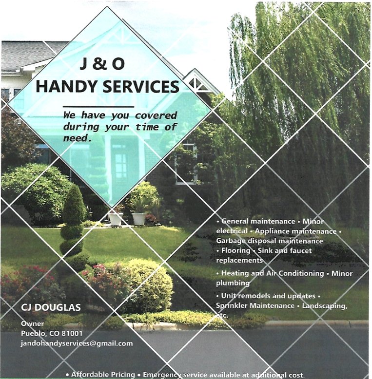 Slide of J&O Handy Services