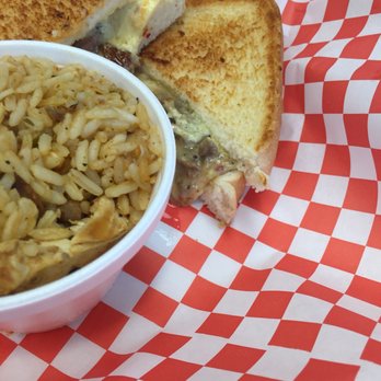 MayMoes - Steak grilled cheese sandwich with jambalaya - Cajun/Creole Near Me - Logan, Utah
