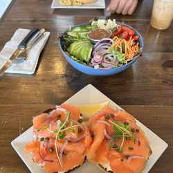 The Lox Bagel, House Salad and Cuban Sandwich