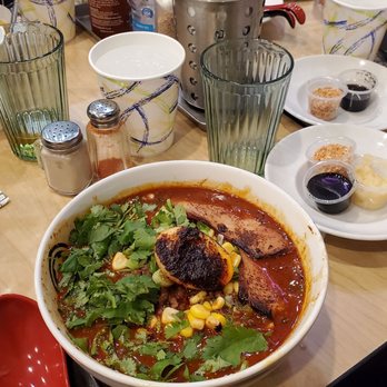 Kashiwa Ramen - Group of 9? Anything is possible because it's Ra-meant to be! Lol. Smoked Miso Ramen level "think about it before you order" spicy! - Ramen Near Me - Costa Mesa, California Kashiwa Ramen - Group of 9? Anything is possible because it's Ra-meant to be! Lol. Smoked Miso Ramen level "think about it before you order" spicy! - Ramen Near Me - Costa Mesa, California