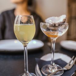Restauracja Farina - Limoncello and vodka with oyster shot