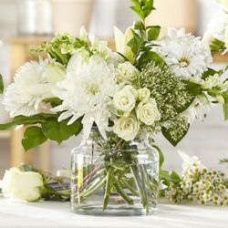 Classic Ivory - A Florist Original! Send a gorgeous white flower bouquet - a fresh, pure white flower vase arrangement...