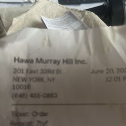 Receipt with address