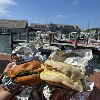 MacPhail's Corner Cafe - Chicken sandwich (left) and breakfast sandwich (right) - Coffee & Tea Near Me - Edgartown, Massachusetts