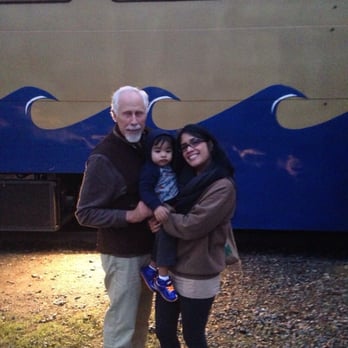 River Fox Train - Papi, Koa and mommy 11.29.14 outside the Christmas Train - Tours Near Me - West Sacramento, California