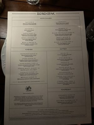 Menu photo 7 Berenjak Los Angeles, CA
