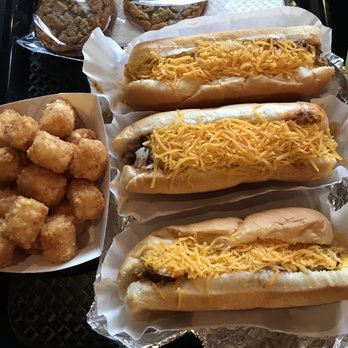 Village Coney - Three coneys, tater tots, and cookies - Hot Dogs Near Me - Columbus, Ohio Village Coney - Three coneys, tater tots, and cookies - Hot Dogs Near Me - Columbus, Ohio