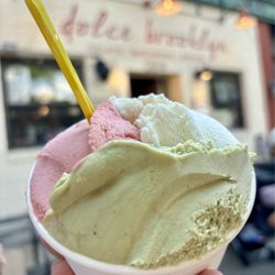Medium Pistachio, Orange Blossom, and Strawberry Basil.