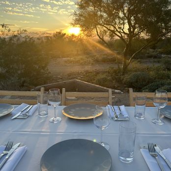 Taliesin West - Noritake place setting at sunset. - Architectural Tours Near Me - Scottsdale, Arizona Taliesin West - Noritake place setting at sunset. - Architectural Tours Near Me - Scottsdale, Arizona