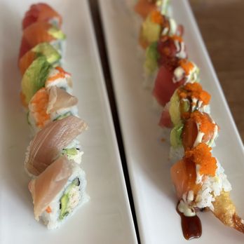 Ozen - Rainbow Roll (left) and the Candy Roll (right) - Ramen Near Me - Rancho Cucamonga, California Ozen - Rainbow Roll (left) and the Candy Roll (right) - Ramen Near Me - Rancho Cucamonga, California