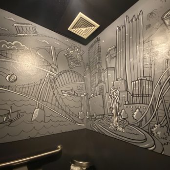 Oak Hill Post - Cute city bathroom - New American Near Me - Pittsburgh, Pennsylvania