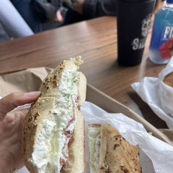 Cassidys Corner Cafe - Desi on an onion bagel - Bagels Near Me - Eastvale, California