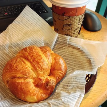Clocktower Coffee Roasting Company - Regular medium chai and croissant - Coffee Roasteries Near Me - Mountain View, California