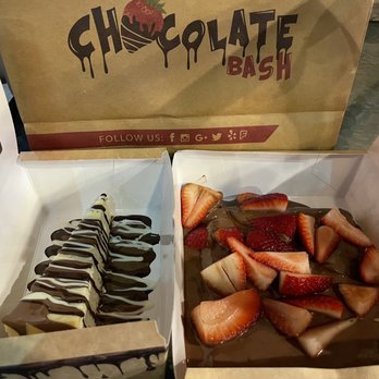 Chocolate Bash - Cheesecake with Belgium chocolate and crepe with Nutella, Belgium chocolate, and strawberries - Desserts Near Me - Tustin, California