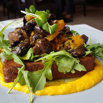 NextDoor Restaurant - Mushroom toast with squash puree without the poached eggs. - Canadian (New) Near Me - Markham, Ontario NextDoor Restaurant - Mushroom toast with squash puree without the poached eggs. - Canadian (New) Near Me - Markham, Ontario