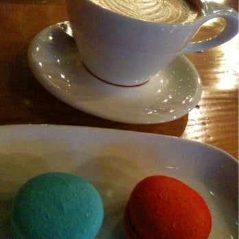 Intelligentsia Coffee - Vanilla Cream Cheese and Strawberry Macarons. 2% Caffe Latte - Coffee & Tea Near Me - Pasadena, California Intelligentsia Coffee - Vanilla Cream Cheese and Strawberry Macarons. 2% Caffe Latte - Coffee & Tea Near Me - Pasadena, California