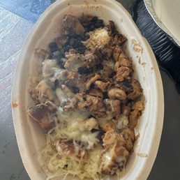 This apparently is a burrito Bowl with double chicken This apparently is a burrito Bowl with double chicken