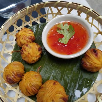 Wayla - Pork meatballs wrapped in crispy noodles. Good. - Thai Near Me - New York, New York