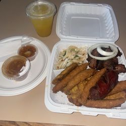 La Tranquilite L'Impressioniste Restaurant - Fritaille with Griot, Passionfruit Juice