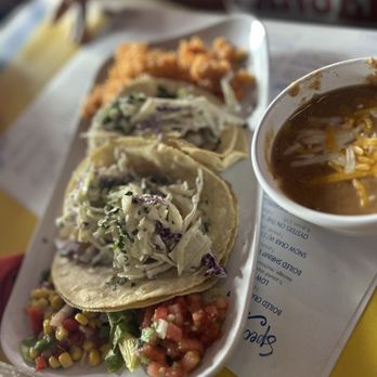 Sam's Boat - Fish Tacos with a side of refried beans - Seafood Near Me - Pearland, Texas Sam's Boat - Fish Tacos with a side of refried beans - Seafood Near Me - Pearland, Texas