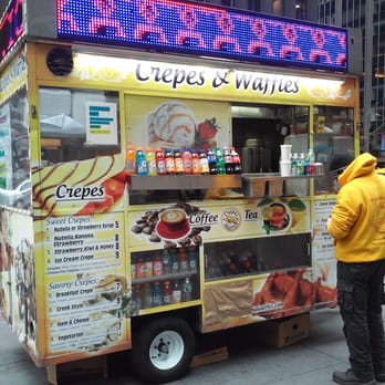 Crepes & Waffles - a man standing in front of a food cart - Coffee & Tea Near Me - New York, New York Crepes & Waffles - a man standing in front of a food cart - Coffee & Tea Near Me - New York, New York