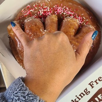 Raised Donuts & Bagels - This Bear Claw... it's like a humongous apple pie shaped like a shaka! LoL - Donuts Near Me - Lake Elsinore, California Raised Donuts & Bagels - This Bear Claw... it's like a humongous apple pie shaped like a shaka! LoL - Donuts Near Me - Lake Elsinore, California