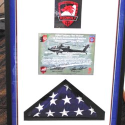 Granite Photo - Collage frame with folded flag and patch