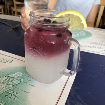Rusty Anchor Restaurant - Sparkling blueberry lemonade. So refreshing and crisp! - Seafood Near Me - Pleasant Bay, Nova Scotia Rusty Anchor Restaurant - Sparkling blueberry lemonade. So refreshing and crisp! - Seafood Near Me - Pleasant Bay, Nova Scotia