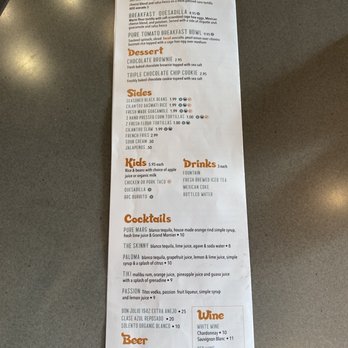 Pure Taco - Drink menu - Tacos Near Me - Carlsbad, California Pure Taco - Drink menu - Tacos Near Me - Carlsbad, California