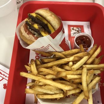 In-N-Out Burger - Double double with well done fries - Fast Food Near Me - Tracy, California