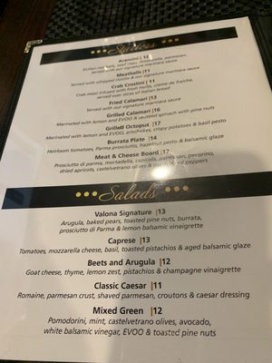 Menu photo 2 Trattoria Valona Hatboro, PA Menu photo 2 Trattoria Valona Hatboro, PA